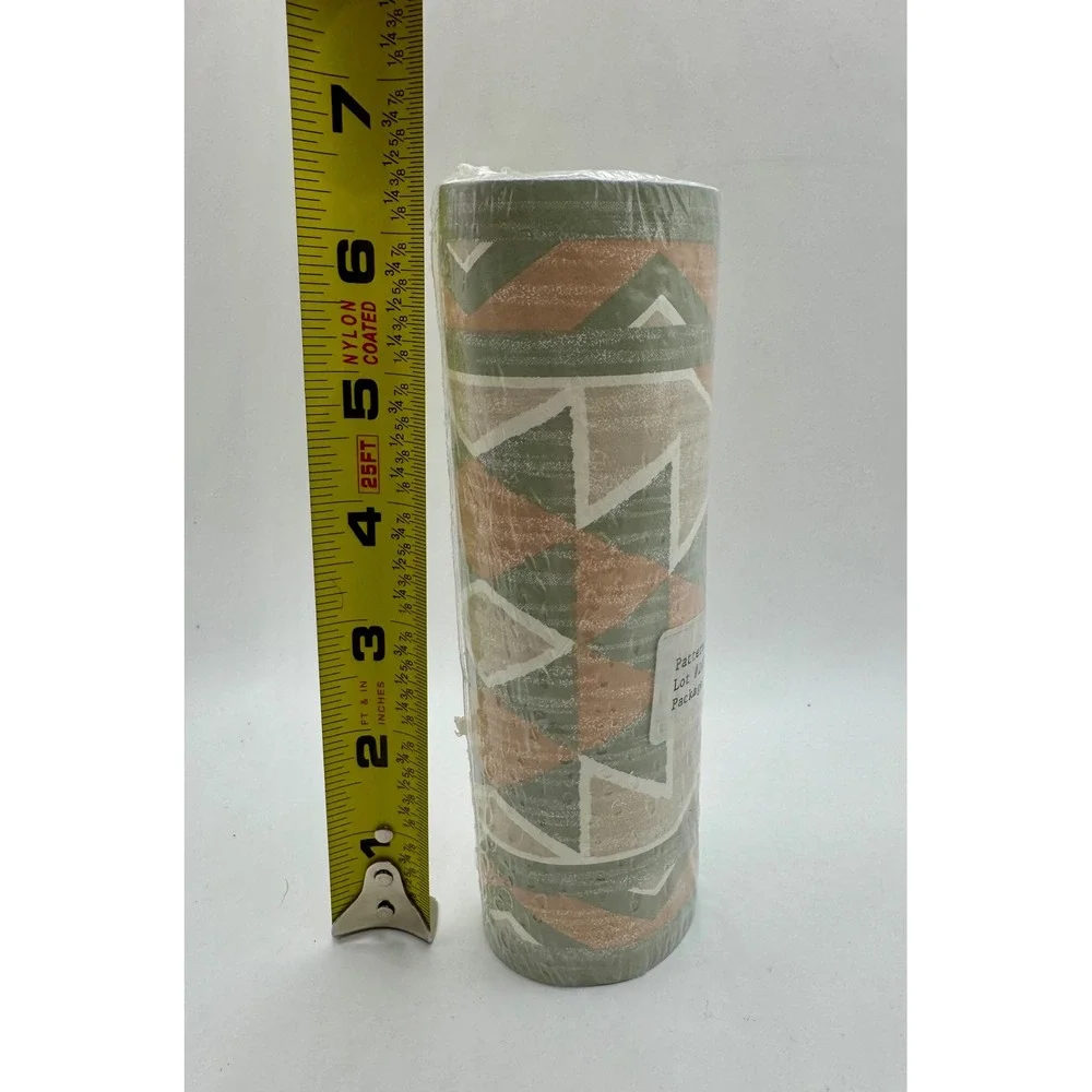 Vintage Southwestern Wallpaper Border 5yd Roll 6.75in Green Terracotta‎ Aztec